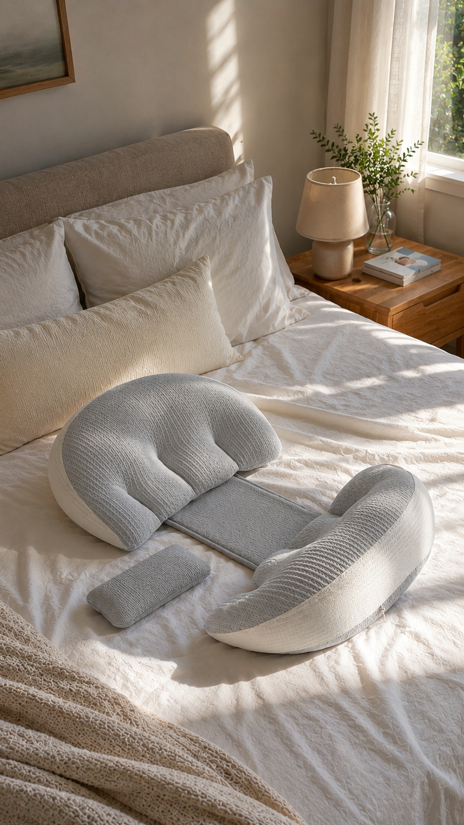 Almohada Corporal de Embarazo en I — El Apoyo Esencial (145 cm)